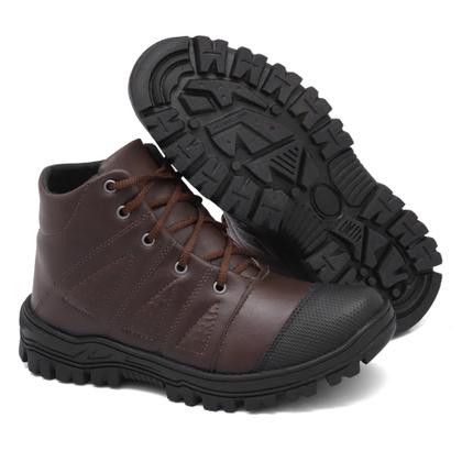 Imagem de Bota Coturno Casual Yoyo Store com Cadarço Costuras e Bico Redondo Detalhado