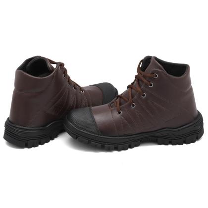 Imagem de Bota Coturno Casual Yoyo Store com Cadarço Costuras e Bico Redondo Detalhado