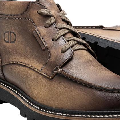 【marron】 TÊNIS MASCULINO CASUAL EM COURO MARROM COM CONFORTO | SERGIO`S