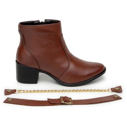 Imagem de Bota Coturno em couro legitimo 3x1 com Acessórios