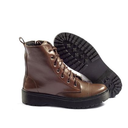 Imagem de Bota Coturno Estilosa Haldrys Com Zíper e Cadarço Ótima Durabilidade