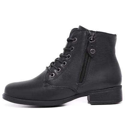 Imagem de Bota coturno feminina de couro cano baixo salto de 2 cm Mod.0905 duas ( Opções de cores)