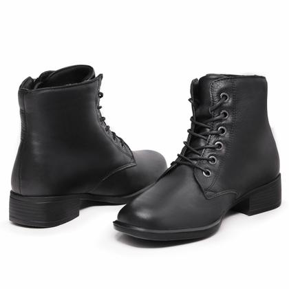 Imagem de Bota coturno feminina de couro cano baixo salto de 2 cm Mod.0905 duas ( Opções de cores)