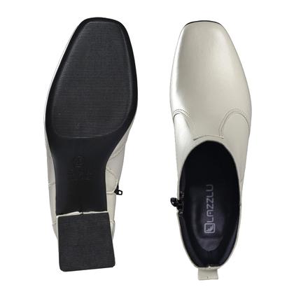 Imagem de Bota Coturno Feminina Salto Grosso Bico Quadrado Cano Curto