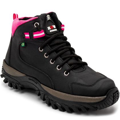 Imagem de Bota Coturno Feminino Adventure material ecológico Cano Médio Solado Emborrachado Estilosa Resistente