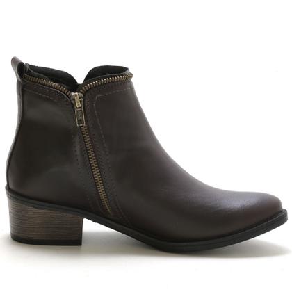 Imagem de Bota Coturno Feminino Bico Fino Cano Curto Médio Macia Estilosa