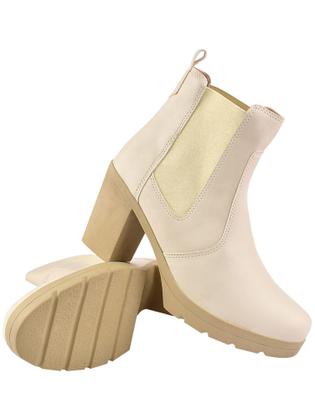 Imagem de Bota Coturno Feminino Cano Curto  Chelsea Jeca Com Elástico Salto Alto