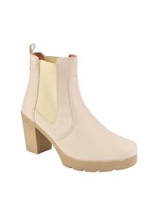 Imagem de Bota Coturno Feminino Cano Curto  Chelsea Jeca Com Elástico Salto Alto