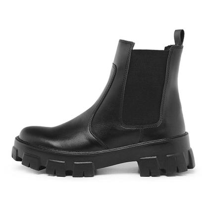 Imagem de Bota Coturno Feminino Tratorada Chelsea Macia Confortável