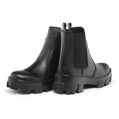 Imagem de Bota Coturno Feminino Tratorada Chelsea Macia Confortável