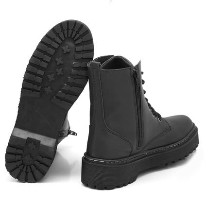 Imagem de Bota Coturno Feminino tratorado Plataforma Blogueira Fosco com Bolsa