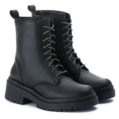 Imagem de Bota Coturno Feminino Tratorado Preto Estilo Shoes