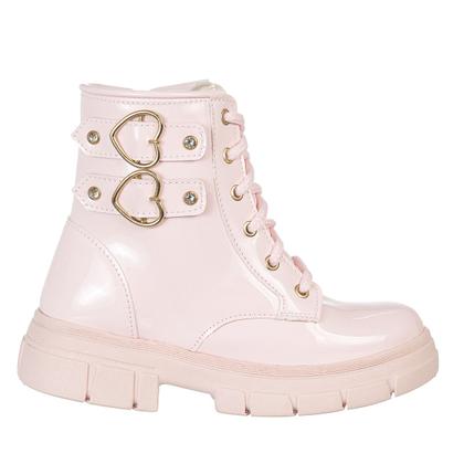 Imagem de Bota Coturno Infantil Menina Blogueirinha Festa Moda Verniz Fivela Tendência Coleção inverno