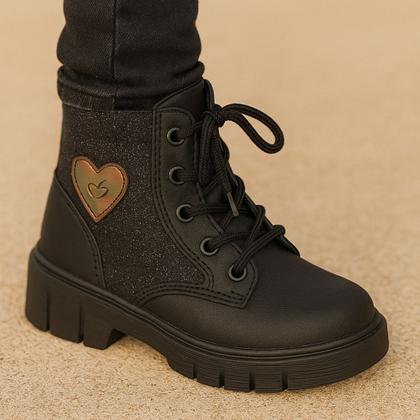 Imagem de Bota Coturno Infantil ViaVip 5600 com Glitter e Coração