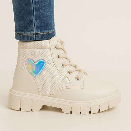 Imagem de Bota Coturno Infantil ViaVip 5600 com Glitter e Coração