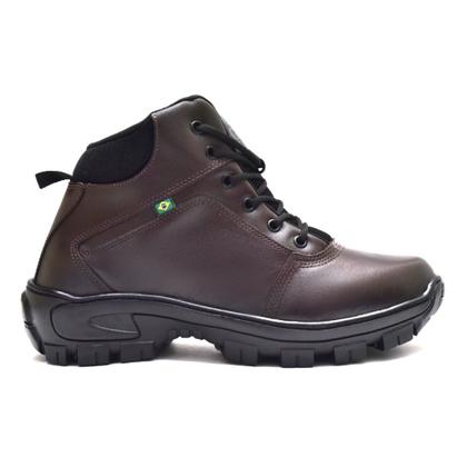 Imagem de Bota Coturno Marrom 100%Couro com C.A bico PVC REF:01 Marrom