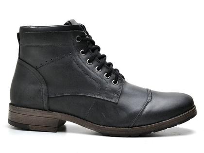 Imagem de Bota Coturno Masculina Casual Em Couro Sola Antiderrapante