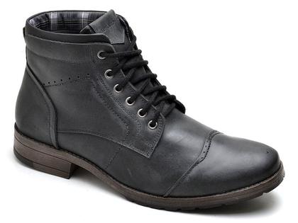 Imagem de Bota Coturno Masculina Casual Em Couro Sola Antiderrapante