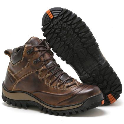 Imagem de Bota Coturno Masculino Adventure Militar Trilha Em Couro