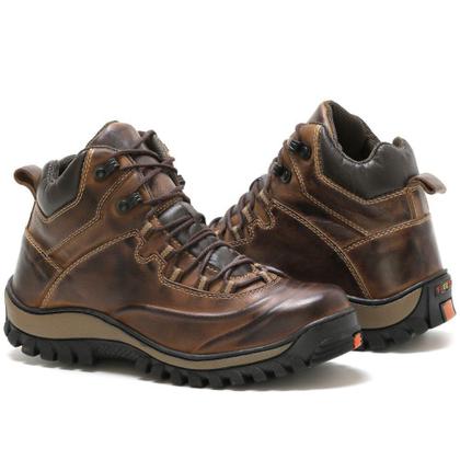 Imagem de Bota Coturno Masculino Adventure Militar Trilha Em Couro