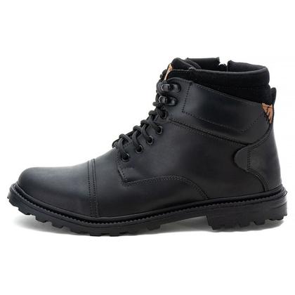 Imagem de Bota Coturno Masculino Cano Médio Conforto Casual Em Couro