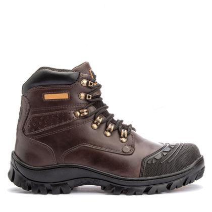 Imagem de Bota Coturno Masculino Couro Mountain Seguranca Bico PVC