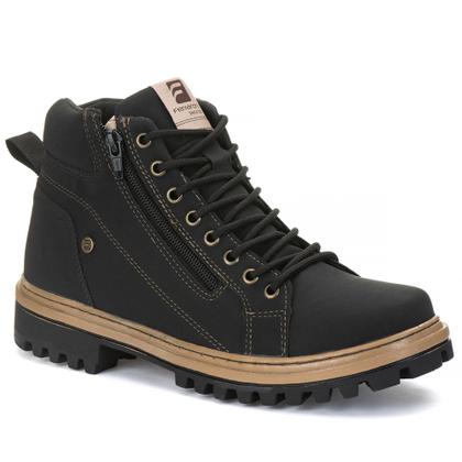 Imagem de Bota Coturno Masculino Ferraroni Vegano Couro Eco Solado de Borracha Costurado Envio Imediato
