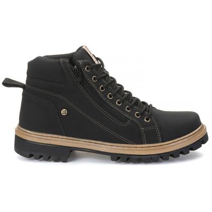 Imagem de Bota Coturno Masculino Ferraroni Vegano Couro Eco Solado de Borracha Costurado Envio Imediato