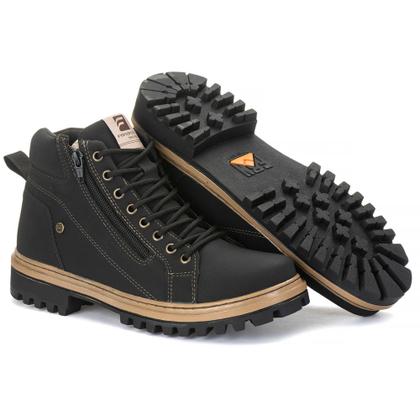 Imagem de Bota Coturno Masculino Ferraroni Vegano Couro Eco Solado de Borracha Costurado Envio Imediato