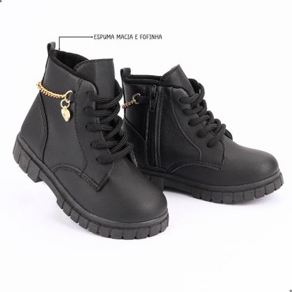 Imagem de Bota Coturno Menina Infantil Corrente Tratorado Feminino - 82.015-002