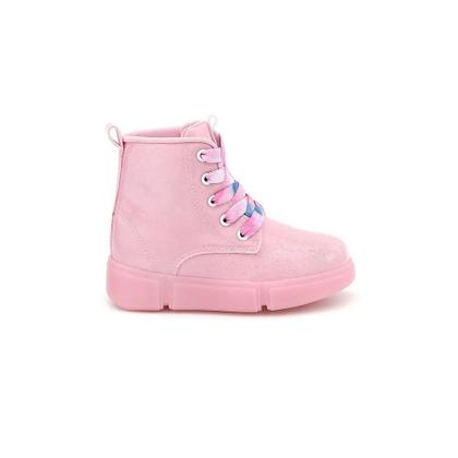 Imagem de Bota Coturno Menina Novopé Glitter Rosa Claro Led 50001397