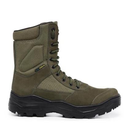 Imagem de Bota Coturno Militar Acero Couro Nobuck Selva Verde Oliva Cano Alto Confortável