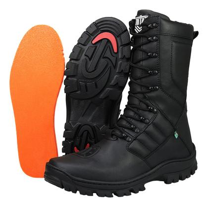 Imagem de Bota Coturno Militar Cano Alto Ziper Calce Fácil Resistente Confortável