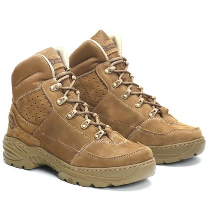 Imagem de Bota Coturno Militar coyote em couro legitimo hidrofugado thunder tática conforto durabilidade cano curto coyote