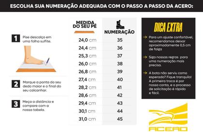 Imagem de Bota Coturno Militar Extra Leve Acero Modelo Ripstop Mid Preto Cano Curto