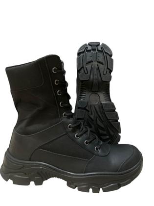 Imagem de Bota Coturno Militar Preta Masculino Confortável Cano Alto
