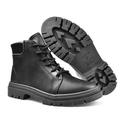 Imagem de Bota Coturno Moleca Casual Solado Tratorado Feminina Preta