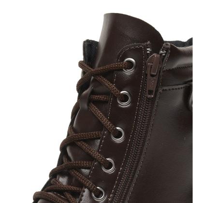 Imagem de Bota Coturno Sapato Feminina Sola Tratorada Cano Baixo Cadarço Macia Inverno Confortável Leve