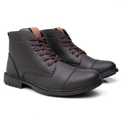 Imagem de Bota Coturno Top Shoes Masculino Liso Cadarço Conforto