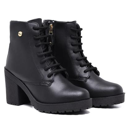 Imagem de Bota Coturno Tratorada Zíper Lateral Salto Blogueira da Moda