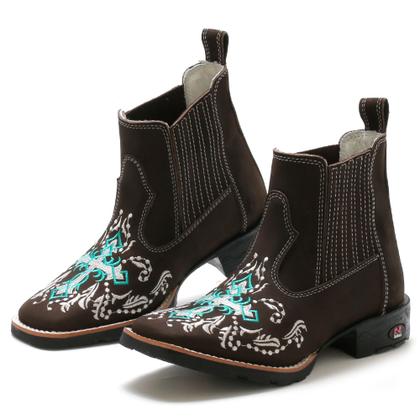 Bota Country Feminina Bico Quadrada Texana Cano Baixo RBOTAS