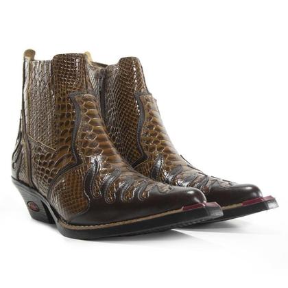 Bota Country Masculina Couro Jacaré Bordado Sofisticada - Fakcini Imagem de Bota Country Masculina Couro Jacaré Bordado Sofisticada