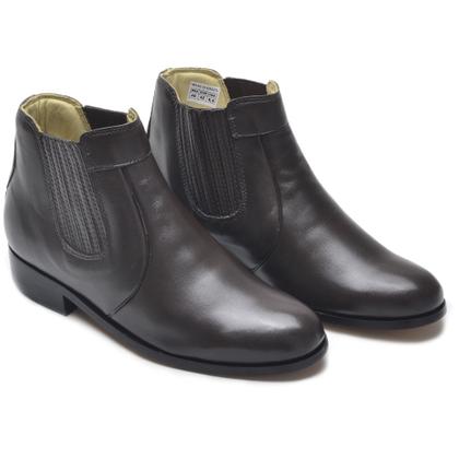 Imagem de Bota Couro Masculina Cano Curto Elástico Calce Fácil Moda Elegante