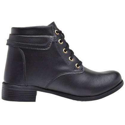 Imagem de Bota Cuturno Cano Curto Yoyo Store com Zíper Lateral Cadarço e Sola Borracha