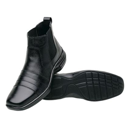 Imagem de Bota de Couro Masculina Resistente Leve Conforto + Carteira