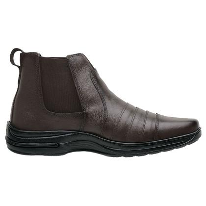 Imagem de Bota de Couro Masculina Resistente Leve Conforto + Carteira