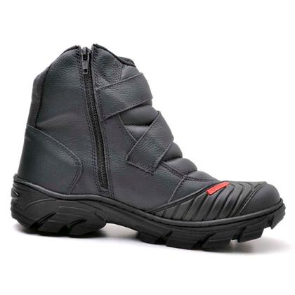 Imagem de Bota De Motoqueiro semipermeável Unissex 100% Couro Casual Resistente Conforto