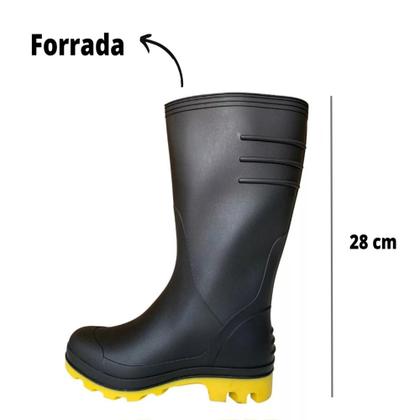 Imagem de Bota De Pvc Vonder c CA Chuva Forrada Borracha Impermeável Motoboy Limpeza 7 Leguas Epi