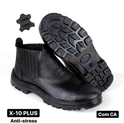 Imagem de Bota de Segurança em Couro By Jack Elástico Solado Costurado Biqueira PVC e CA