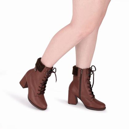 Imagem de Bota Elisete Cano Curto Salto Alto Pinhao